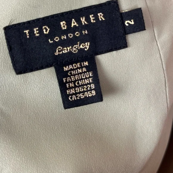 Ted Baker Langley Janini Retro Style Strapless Velvet A-Line Sage Green Dress - Picture 11 of 15